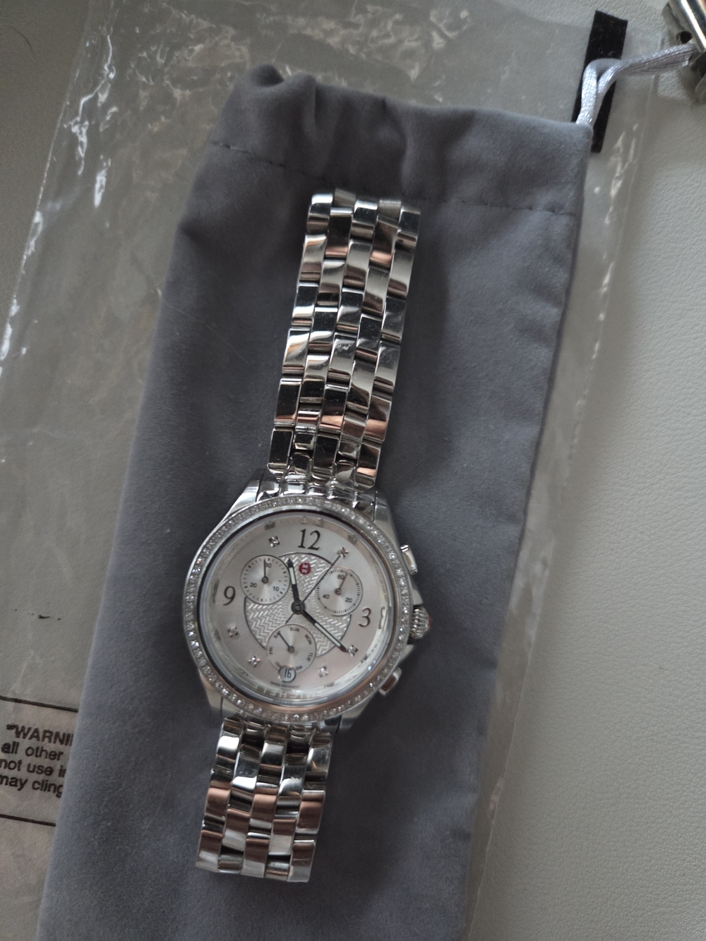 Michele Chronograph Silver Dial Ladies Watch